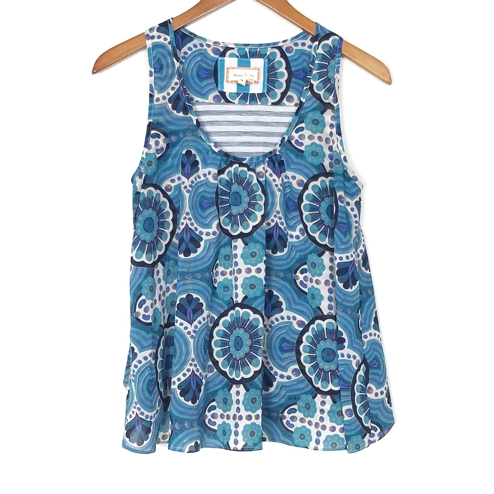 Anthropologie Meadow Rue Merlon Tank Blue XS